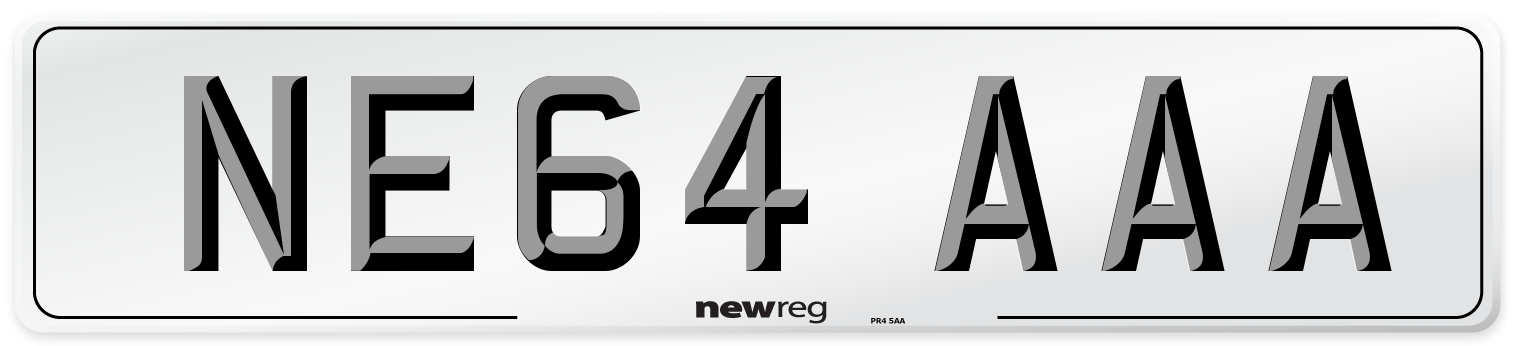 NE64 AAA Number Plate from New Reg